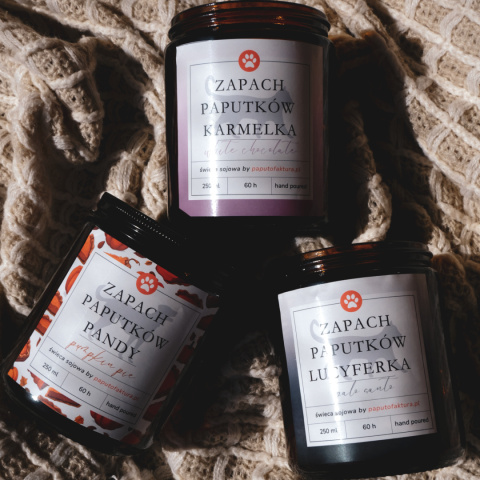 Świeca Sojowa z Personalizacją i Paputkiem 250 ml Świeca Sojowa z Personalizacją i Paputkiem 250 ml