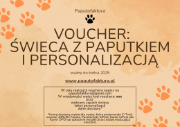 Voucher: świeca z paputkiem i personalizacją